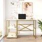Työpöytä Asir, 120x75x60cm, valkoinen/kultainen hinta ja tiedot | Tietokonepöydät ja työpöydät | hobbyhall.fi