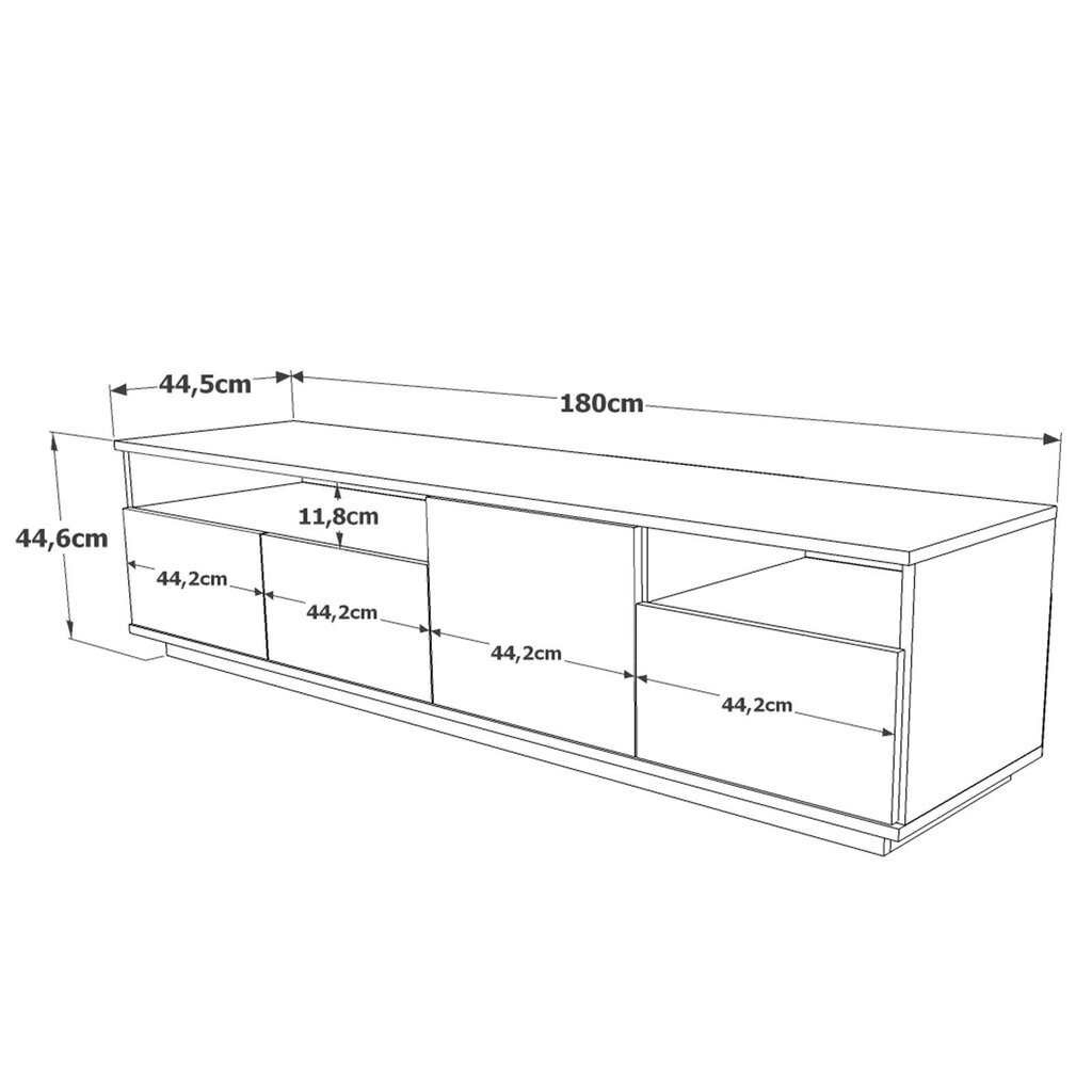 TV-teline Asir, 180x44,6x44,5cm, valkoinen/beige hinta ja tiedot | TV-tasot | hobbyhall.fi