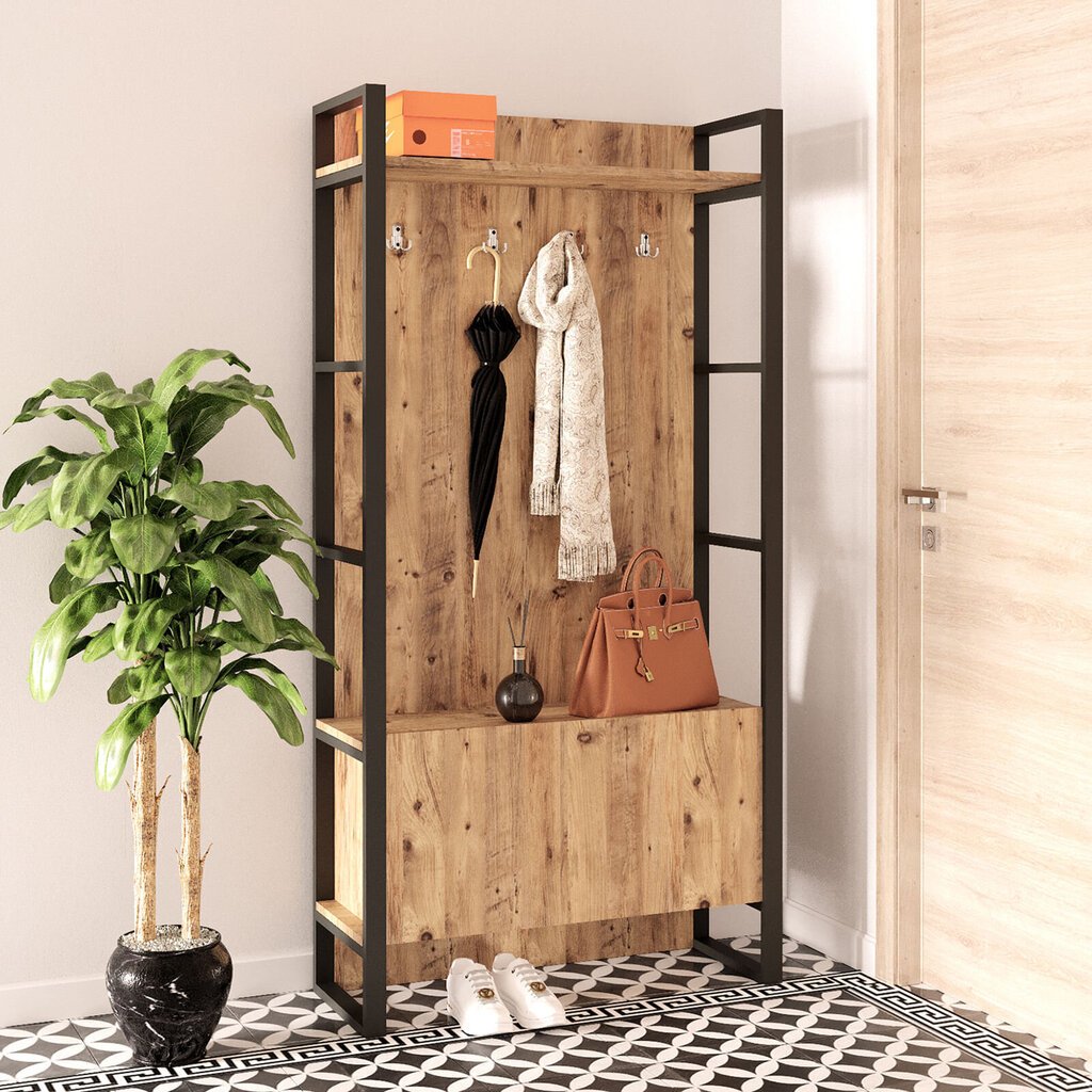 Ruokailukaappi Asir, 90x180x34cm, beige hinta ja tiedot | Eteisen kaapit | hobbyhall.fi