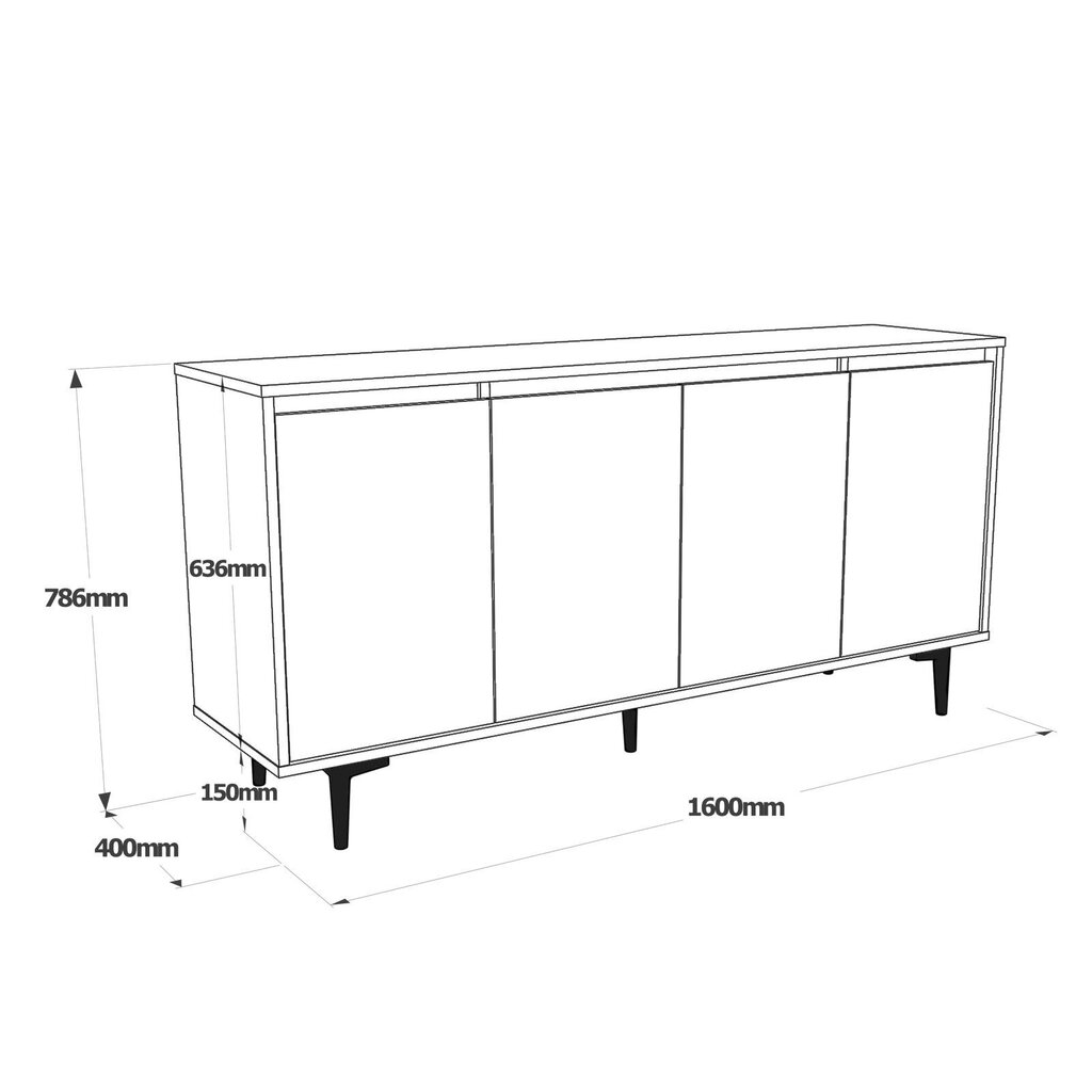 Säilytyskaappi Asir, 160x78,6x40cm, harmaa/beige hinta ja tiedot | Sivupöydät | hobbyhall.fi