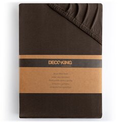 DecoKing Jersey Amber Chocolate kumisella lakanalla, 200x220 cm hinta ja tiedot | Lakanat | hobbyhall.fi