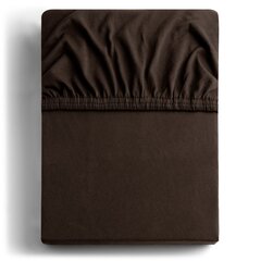 DecoKing Jersey Amber Chocolate kumisella lakanalla, 200x220 cm hinta ja tiedot | Lakanat | hobbyhall.fi
