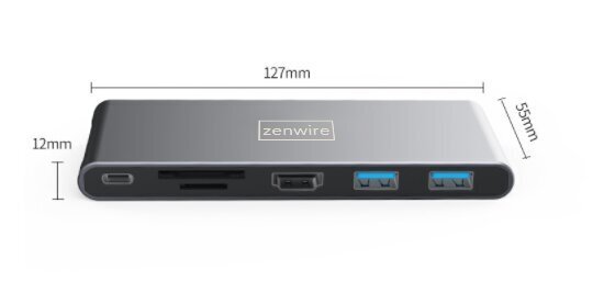 Sovitin HUB USB-C SSD-kotelo M2 8in1 HDMI 4K SD USB 3.0 PD M.2 Zenwire hinta ja tiedot | Adapterit | hobbyhall.fi