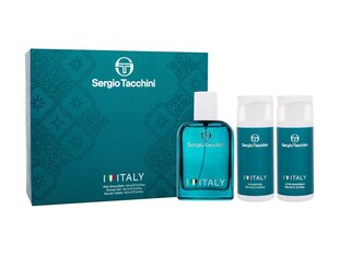 Lahjasetti miehille Sergio Tacchini I Love Italy: after shave-voide, 100 ml + suihkugeeli, 100 ml + EDT, 100 ml hinta ja tiedot | Miesten hajuvedet | hobbyhall.fi