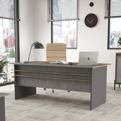 Työpöytä Asir, 180x75x89,5cm, ruskea/harmaa hinta ja tiedot | Tietokonepöydät ja työpöydät | hobbyhall.fi