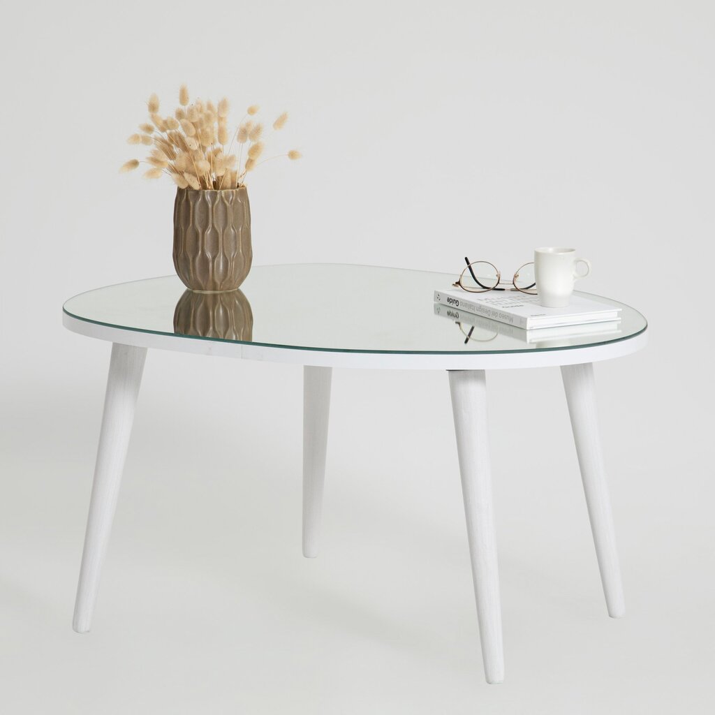 Sohvapöytä Asir, 75x38x55cm, valkoinen hinta ja tiedot | Sohvapöydät | hobbyhall.fi