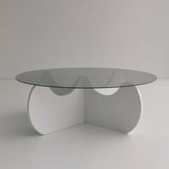 Sohvapöytä Asir, 90x30x90cm, valkoinen/musta hinta ja tiedot | Sohvapöydät | hobbyhall.fi