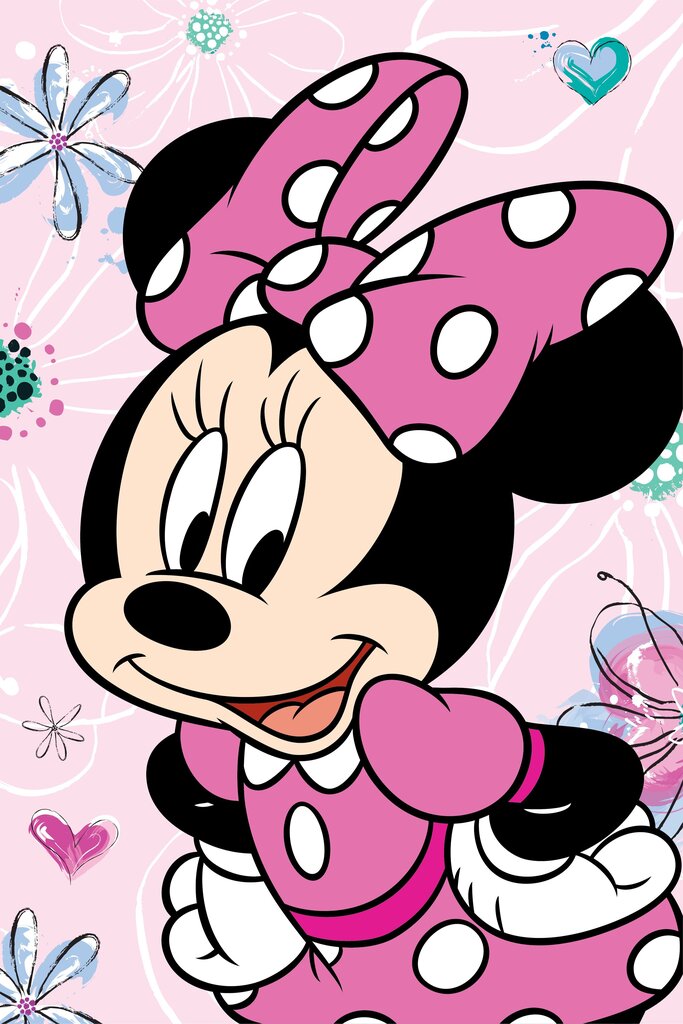 Disney Minnie Flowers -peitto, 100x150 cm hinta ja tiedot | Päiväpeitot ja huovat | hobbyhall.fi