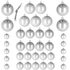 Joulukuusenkoristeet, hopea, 37 kpl hinta ja tiedot | Joulukuusen koristeet | hobbyhall.fi