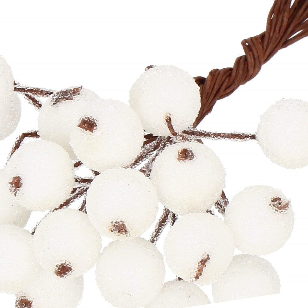 Keinotekoinen Rowan Frosty White 12 MM 100 kpl. hinta ja tiedot | Joulukoristeet | hobbyhall.fi