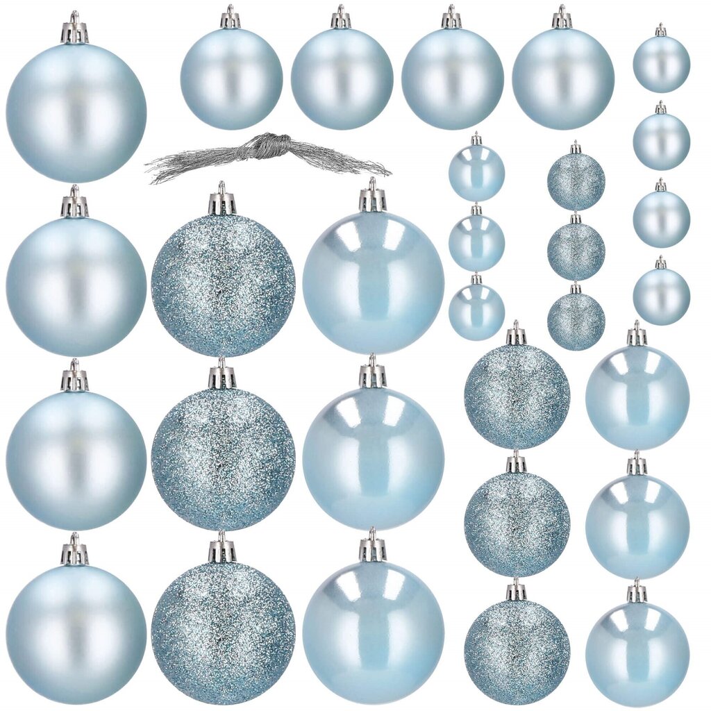 Joulupallot, sininen, 30 kpl. hinta ja tiedot | Joulukuusen koristeet | hobbyhall.fi