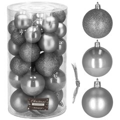 Kuusenkoristeet, joulupallot harmaa, 30 kpl hinta ja tiedot | Joulukuusen koristeet | hobbyhall.fi