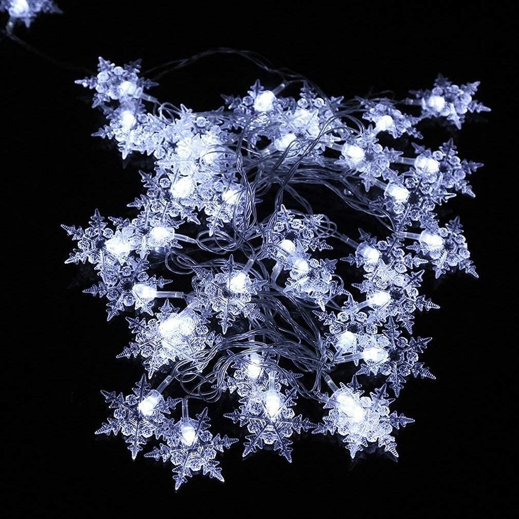 Jouluvalot 19 lumihiutaleella ja paljon pienempiä valoja, 4m, 96 LEDiä, LIVMAN XY-016 hinta ja tiedot | Jouluvalot | hobbyhall.fi