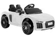 Audi R8 SPYDER, yksipaikkainen sähköauto lapsille, valkoinen hinta ja tiedot | Lasten sähköautot | hobbyhall.fi