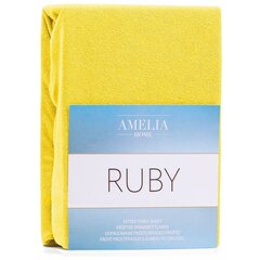 AmeliaHome Ruby -muotoonommeltu lakana, keltainen 120x200 hinta ja tiedot | Lakanat | hobbyhall.fi