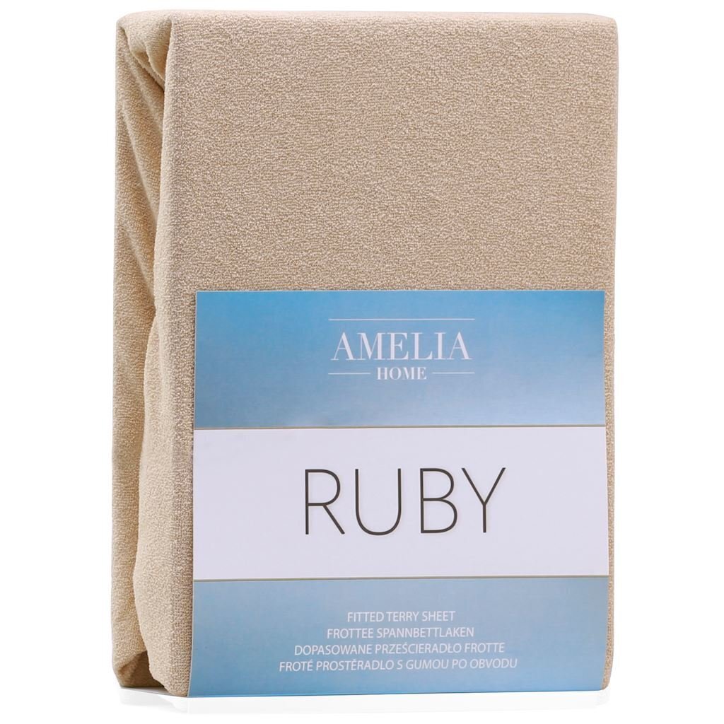 AmeliaHome Ruby -muotoonommeltu lakana, beige hinta ja tiedot | Lakanat | hobbyhall.fi