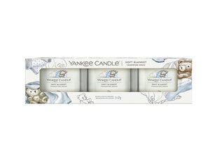 Tuoksukynttilät Yankee Candle Soft Blanket, 3 kpl hinta ja tiedot | Kynttilät ja kynttilänjalat | hobbyhall.fi