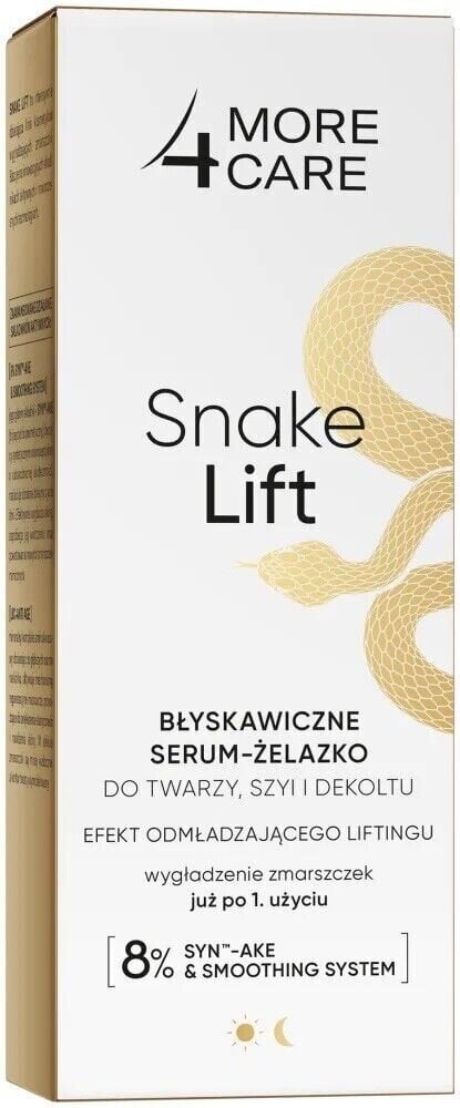 Pikaseerumi More 4 Care Snake Lift, tasoittaa kasvojen ja kaulan ihoa ryppyistä synteettisten käärmemyrkkyjen avulla hinta ja tiedot | Kasvoöljyt ja seerumit | hobbyhall.fi