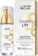 Pikaseerumi More 4 Care Snake Lift, tasoittaa kasvojen ja kaulan ihoa ryppyistä synteettisten käärmemyrkkyjen avulla hinta ja tiedot | Kasvoöljyt ja seerumit | hobbyhall.fi