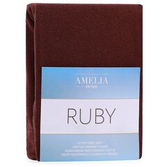 AmeliaHome Ruby -muotoonommeltu lakana, ruskea 180x200 hinta ja tiedot | Lakanat | hobbyhall.fi