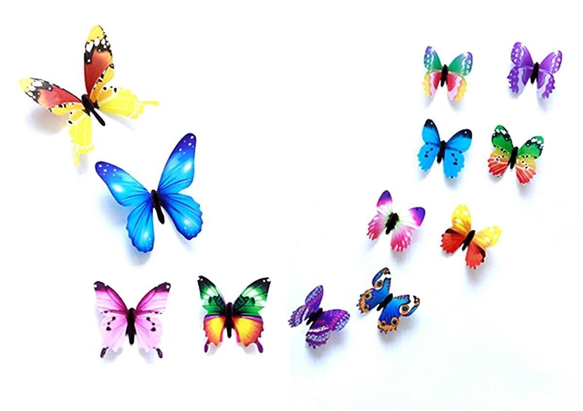 Pimeässä hohtavat perhoset Perf, 12 kpl hinta ja tiedot | Sisustustarrat | hobbyhall.fi