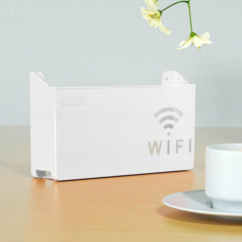 Wi-Fi-reitittimen seinäteline Perf, valkoinen hinta ja tiedot | Hyllyt | hobbyhall.fi