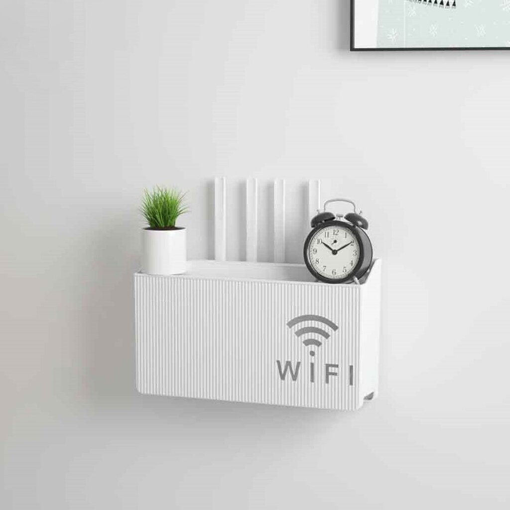 Wi-Fi-reitittimen seinäteline Perf, valkoinen hinta ja tiedot | Hyllyt | hobbyhall.fi