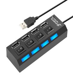 4-porttinen USB 2.0 -jakaja Perf hinta ja tiedot | Adapterit | hobbyhall.fi