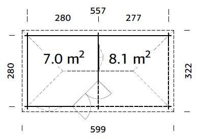 Huvimaja Melanie katoksella 7,0 + 8,1 m² harmaalla puunsuojalla hinta ja tiedot | Piharakennukset | hobbyhall.fi