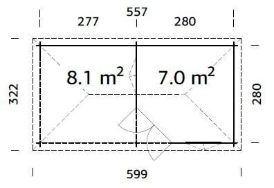 Huvimaja Melanie katoksella 7,0 + 8,1 m² harmaalla puunsuojalla hinta ja tiedot | Piharakennukset | hobbyhall.fi