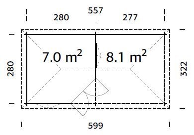 Huvimaja Melanie katoksella 7,0 + 8,1 m² valkoisella puunsuojalla hinta ja tiedot | Piharakennukset | hobbyhall.fi