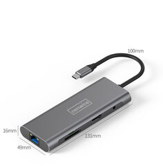 Sovitin 9in1 HUB USB-C Thunderbolt 3.0 hinta ja tiedot | Adapterit | hobbyhall.fi