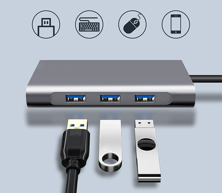 USB-C HUB 11in1 -sovitin HDMI 4K Zenwire hinta ja tiedot | Adapterit | hobbyhall.fi