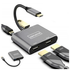 USB-C 4W1 Adapter Hub 2x HDMI 4K USB Zenwire hinta ja tiedot | Zenwire Tietokoneet ja pelaaminen | hobbyhall.fi