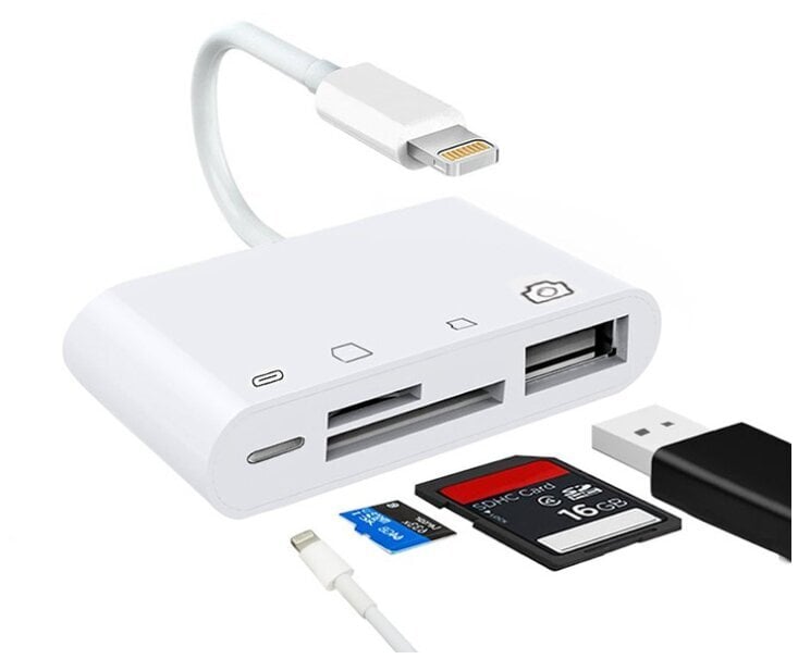 Sovitinkortinlukija Lightning micro SD USB iPhone hinta ja tiedot | Adapterit | hobbyhall.fi