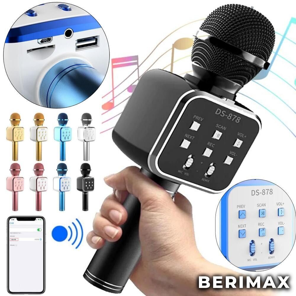 BERIMAX-mikrofoni, jossa on tehosteita DS878 BRM_0508021BK hinta ja tiedot | Kehittävät lelut | hobbyhall.fi
