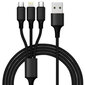 4x USB-autolaturi + kaapeli Type-C, Lightning, MicroUSB BERIMAX BRM_5904665714041 hinta ja tiedot | Puhelimen laturit | hobbyhall.fi