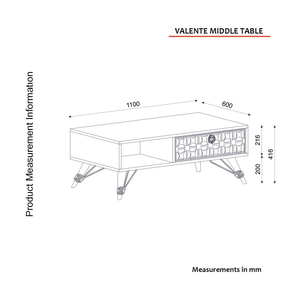 Sohvapöytä Asir, 110x41,6x60cm, ruskea hinta ja tiedot | Sohvapöydät | hobbyhall.fi