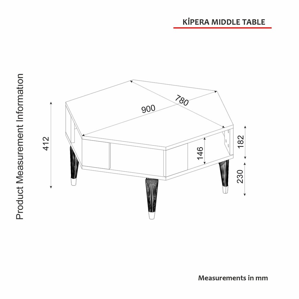 Sohvapöytä Asir, 90x41,2x78cm, beige hinta ja tiedot | Sohvapöydät | hobbyhall.fi