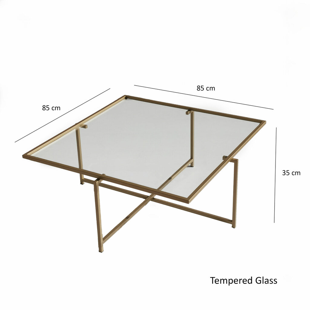 Sohvapöytä Asir, 85x35x85cm, kultainen hinta ja tiedot | Sohvapöydät | hobbyhall.fi