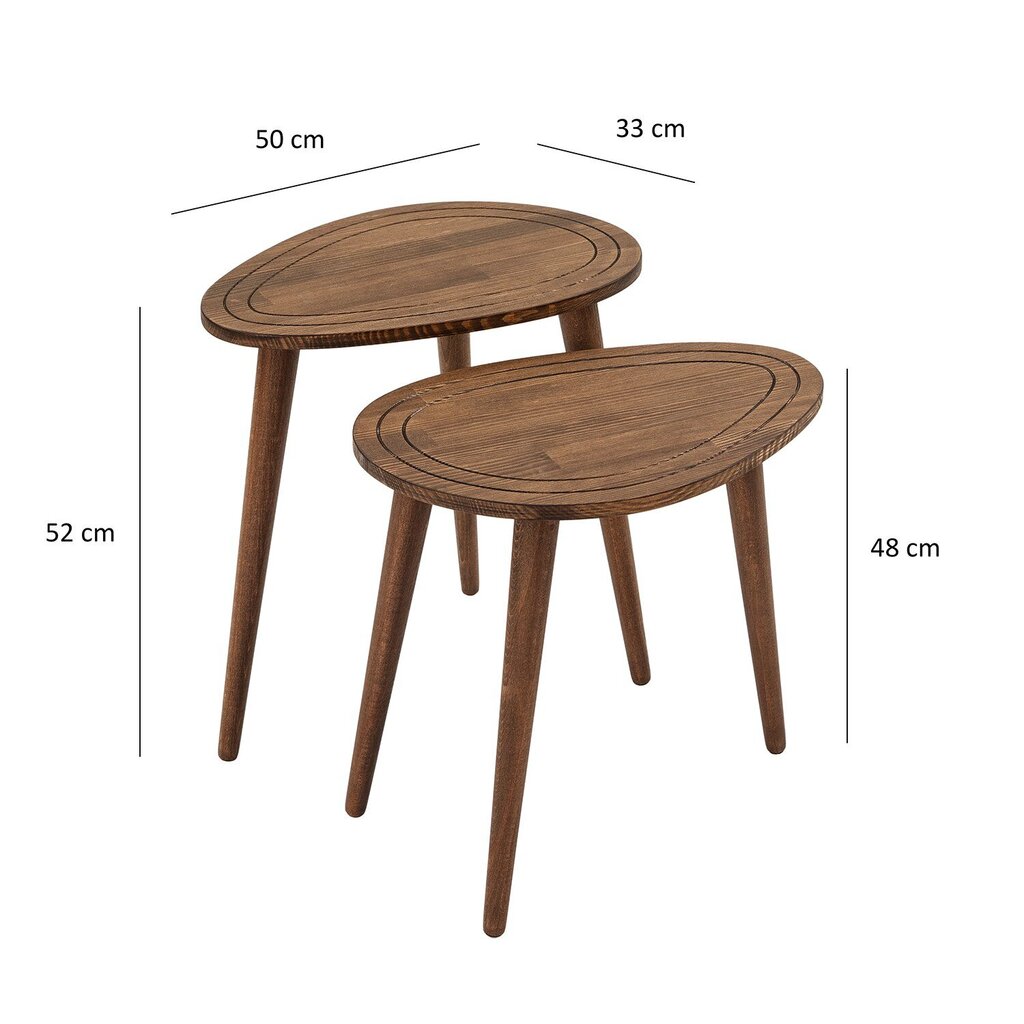 Sohvapöytä Asir, 50x52x33cm, ruskea hinta ja tiedot | Sohvapöydät | hobbyhall.fi