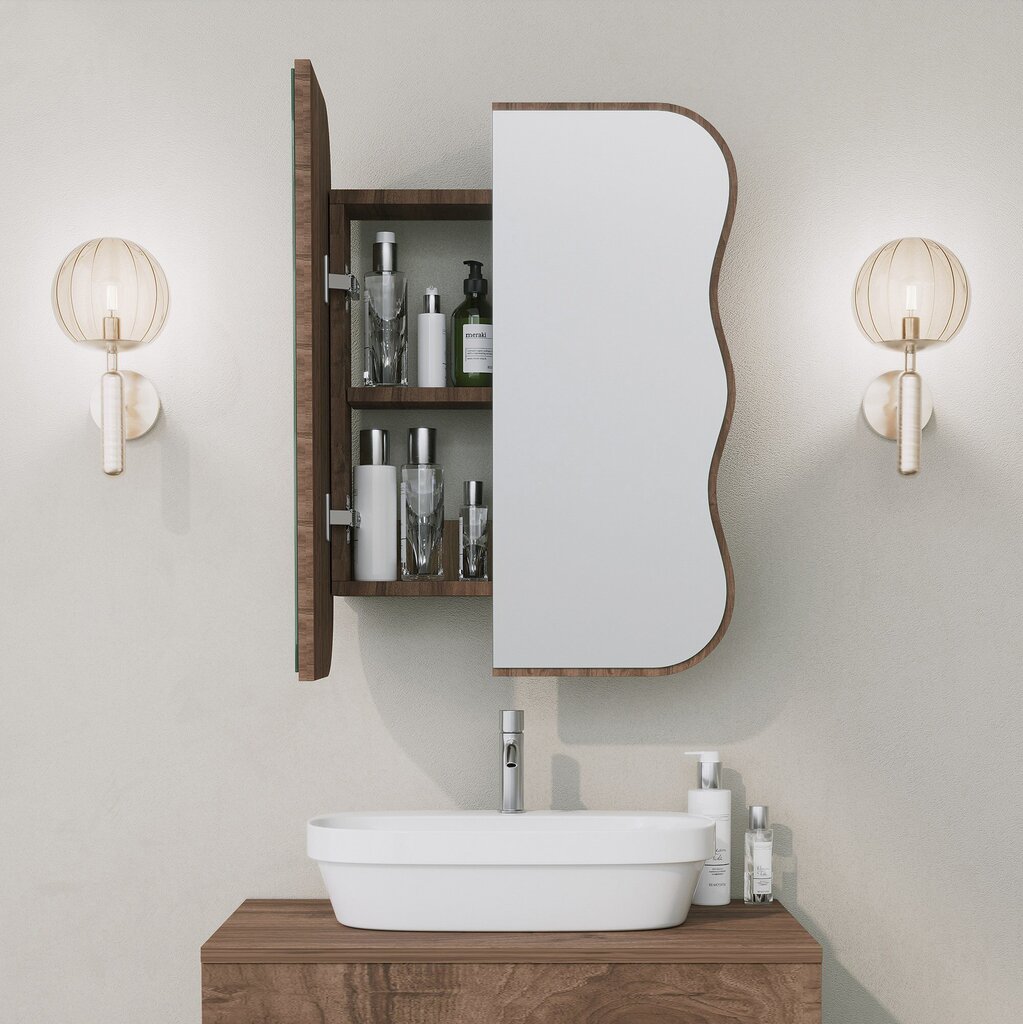 Kylpyhuonekaappi Asir, 12x45x50cm, ruskea hinta ja tiedot | Kylpyhuonekaapit | hobbyhall.fi