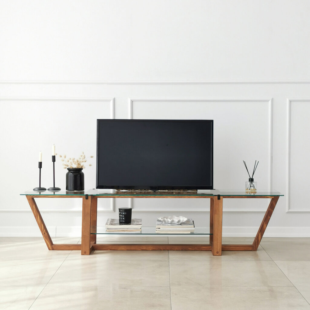 TV-teline Asir, 158x35x35cm, ruskea hinta ja tiedot | TV-tasot | hobbyhall.fi