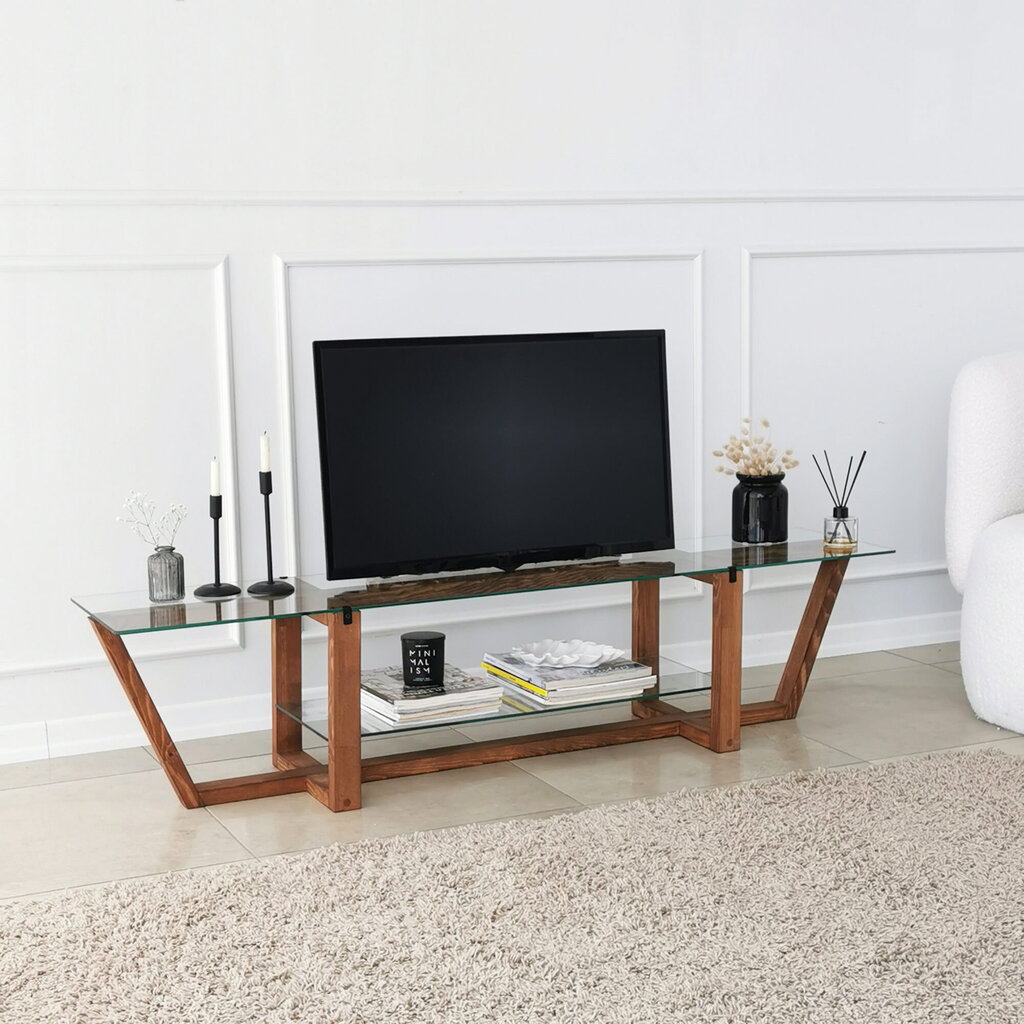 TV-teline Asir, 158x35x35cm, ruskea hinta ja tiedot | TV-tasot | hobbyhall.fi
