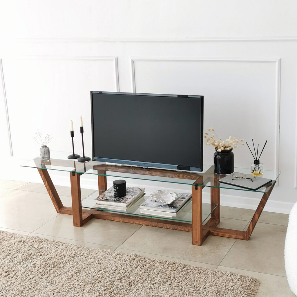 TV-teline Asir, 158x35x35cm, ruskea hinta ja tiedot | TV-tasot | hobbyhall.fi