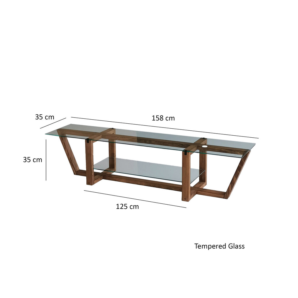 TV-teline Asir, 158x35x35cm, ruskea hinta ja tiedot | TV-tasot | hobbyhall.fi