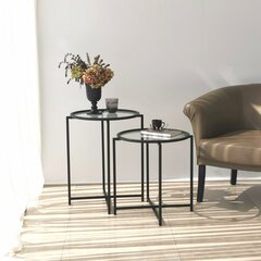 Sivupöytä Asir, 50x60x50cm, musta hinta ja tiedot | Sohvapöydät | hobbyhall.fi