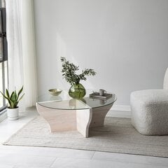 Sohvapöytä Asir, 92x36x92cm, valkoinen hinta ja tiedot | Sohvapöydät | hobbyhall.fi