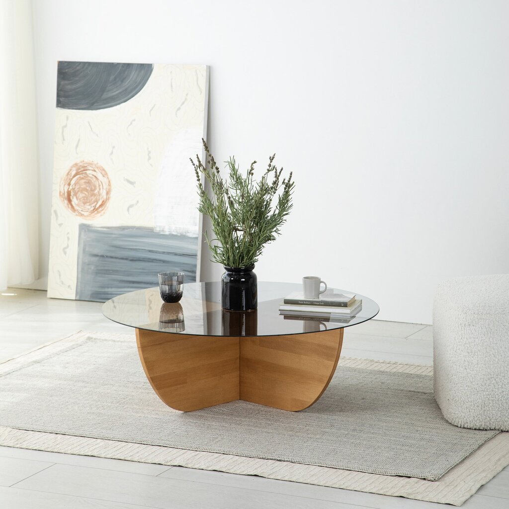 Sohvapöytä Asir, 90x30x90cm, beige/musta hinta ja tiedot | Sohvapöydät | hobbyhall.fi