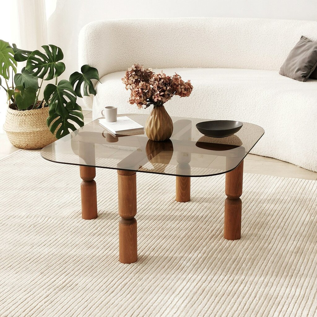 Sohvapöytä Asir, 80x40x80cm, ruskea/musta hinta ja tiedot | Sohvapöydät | hobbyhall.fi